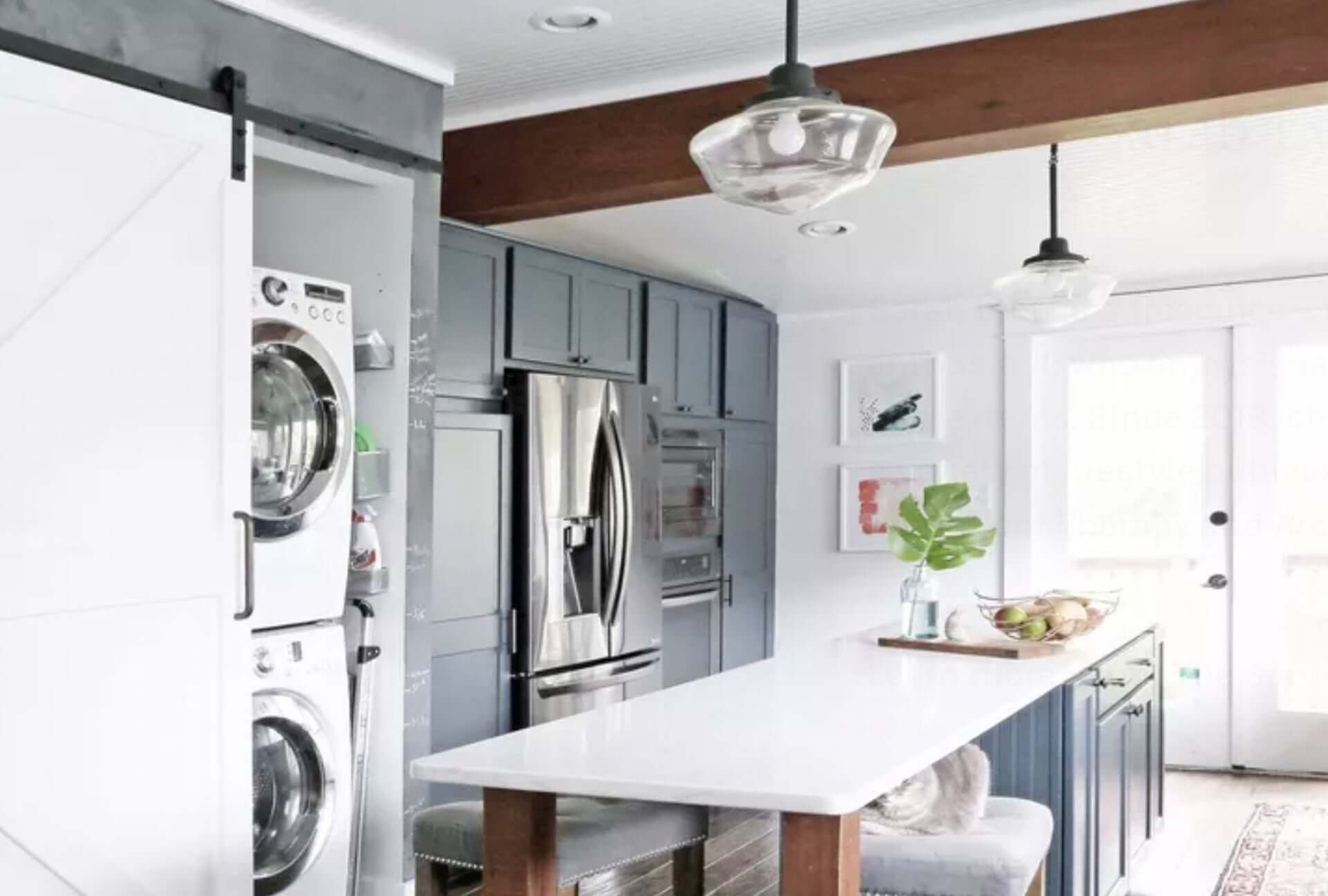 How to Hide a Washer and Dryer in the Kitchen