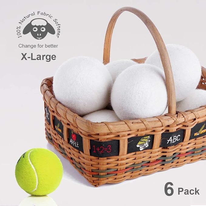 Dryer Balls - 100% Organic Wool - Sustainable & Eco-Friendly - Dry 1,000 Loads