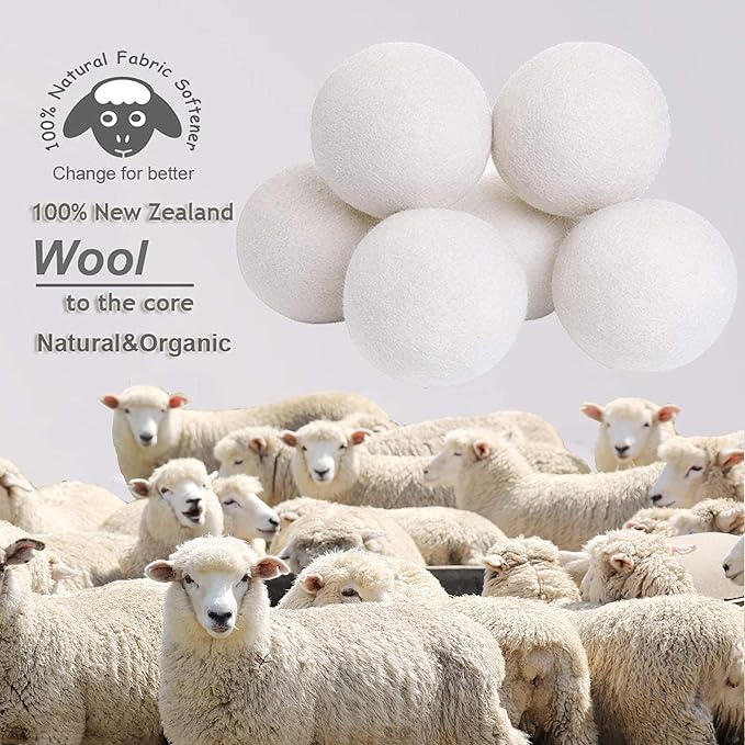 Dryer Balls - 100% Organic Wool - Sustainable & Eco-Friendly - Dry 1,000 Loads