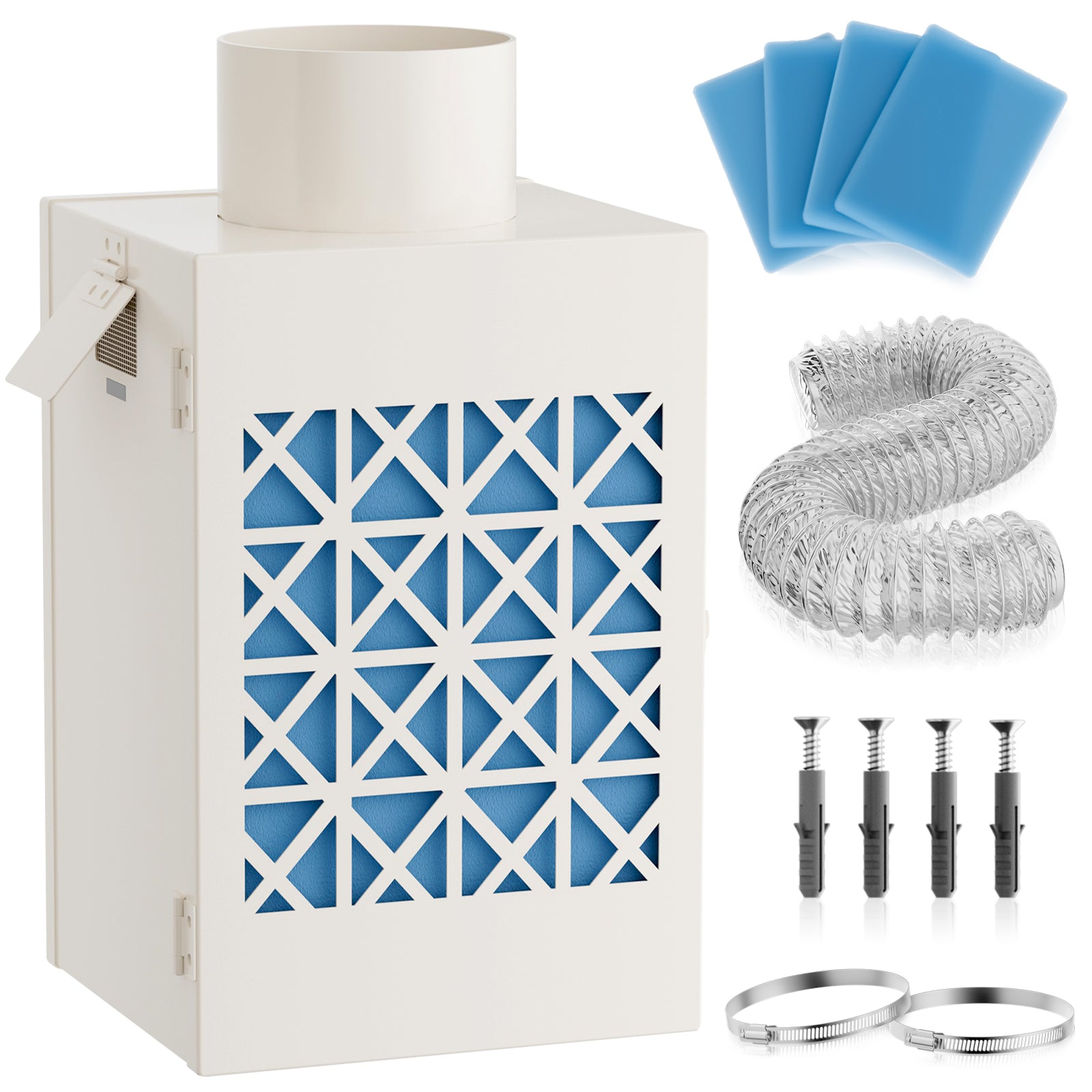 Metal Dryer Vent Box, Safety Vent Flap for Polyester Filters Style 2