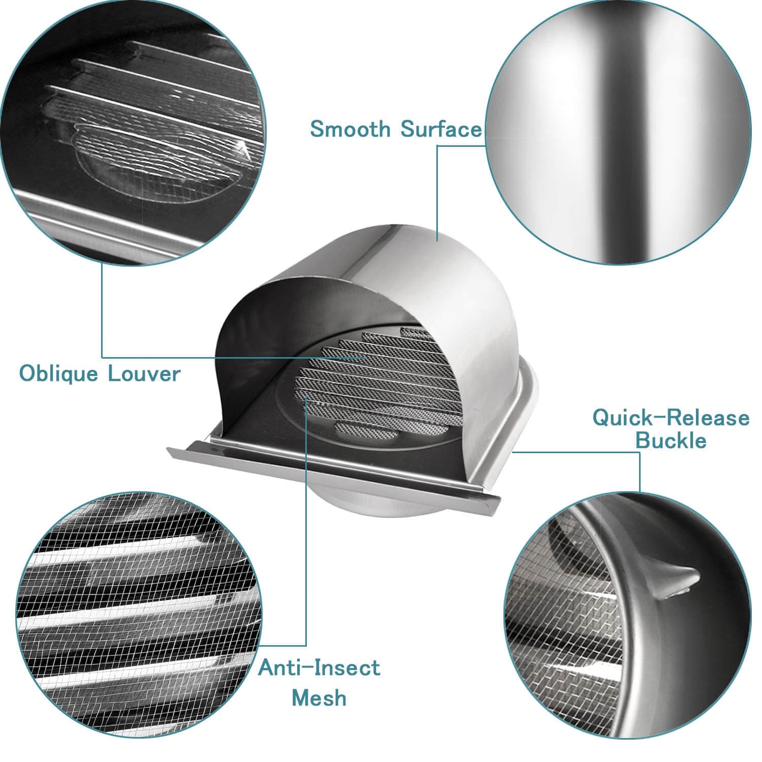 4 Inch Stainless Steel Dryer Vent Cover