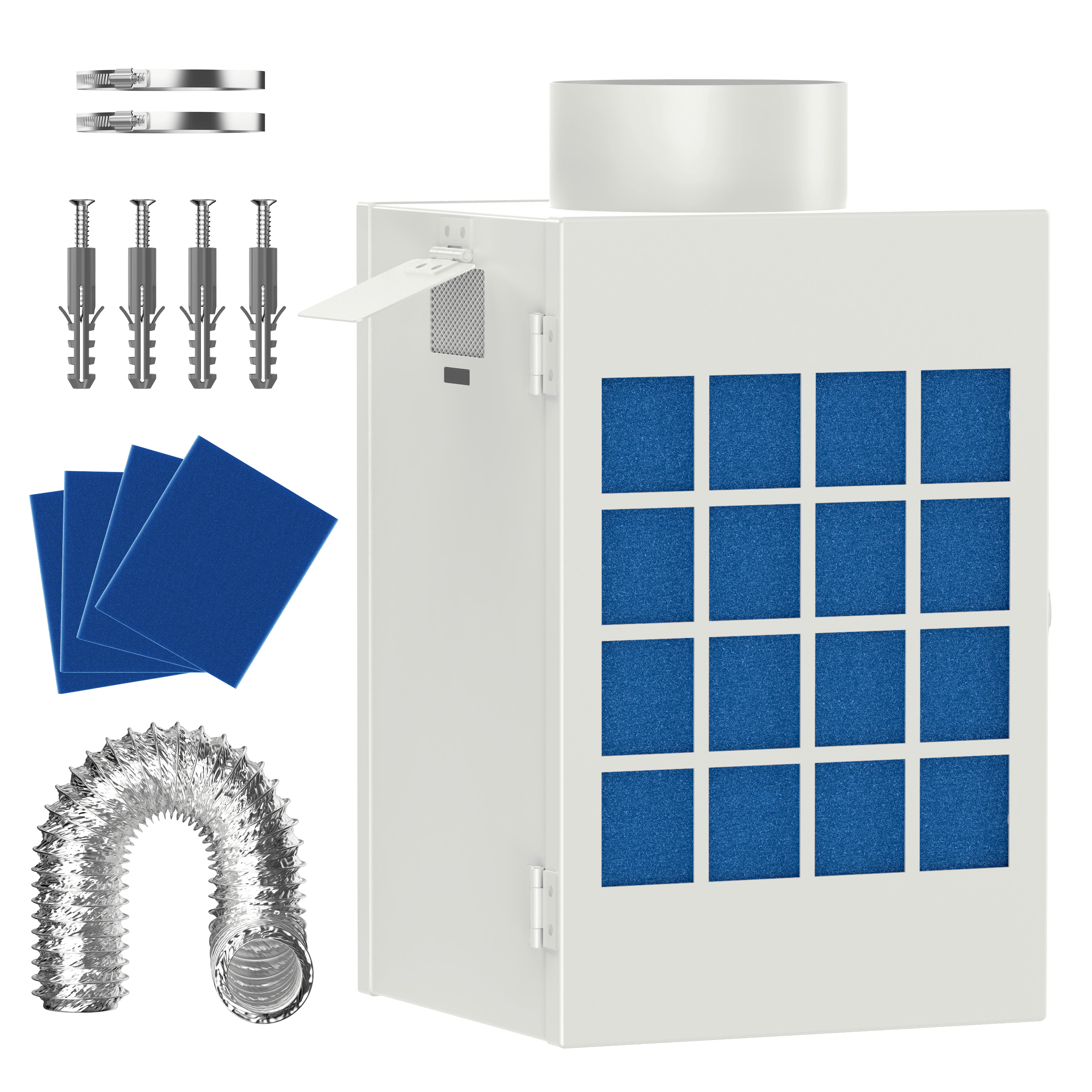 Dryer Vent Box for Electric Dryer, Safety Vent Flap with Screen Polyester Filter Style 1