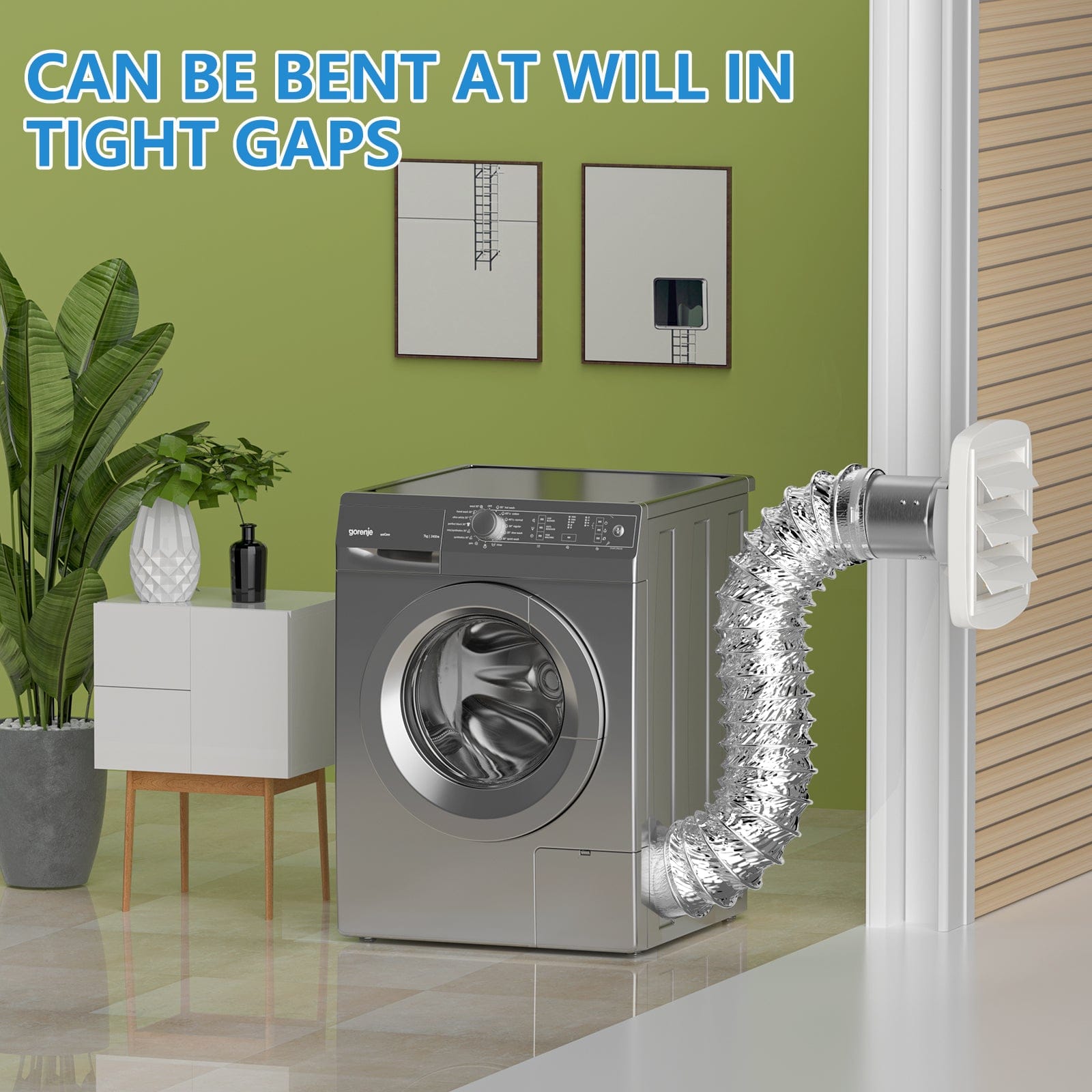 Dryer Vent Hose Flexible Duct Aluminum Foil Non-Insulated-with 2 Clamps