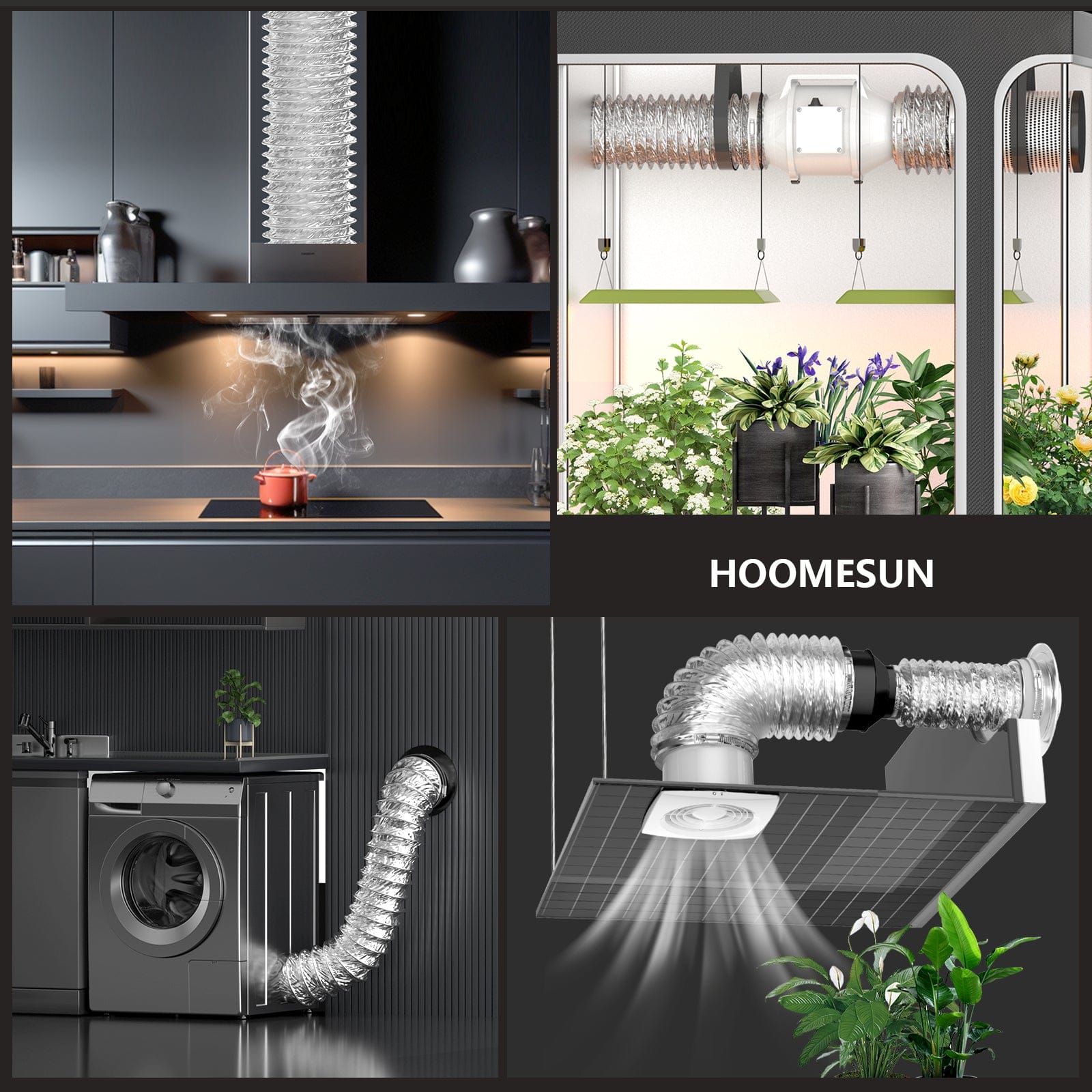 Flexible Aluminum Foil Insulated Exhaust Duct Hose, Thick(6-ply) for Tight Space(2 Clamps and 1 Tape)