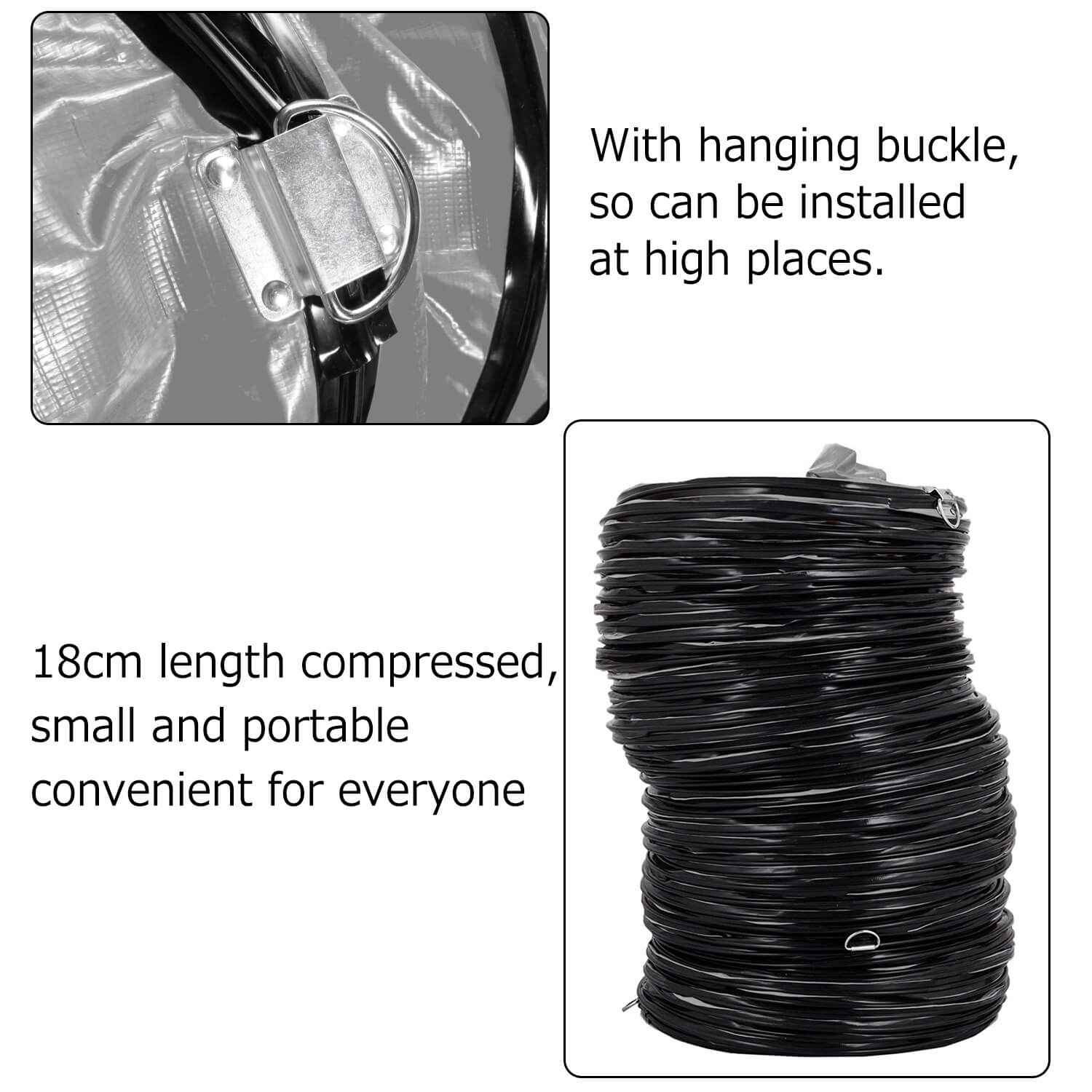 PVC Flexible Duct Hosing 16.4 FT/5 M Gray