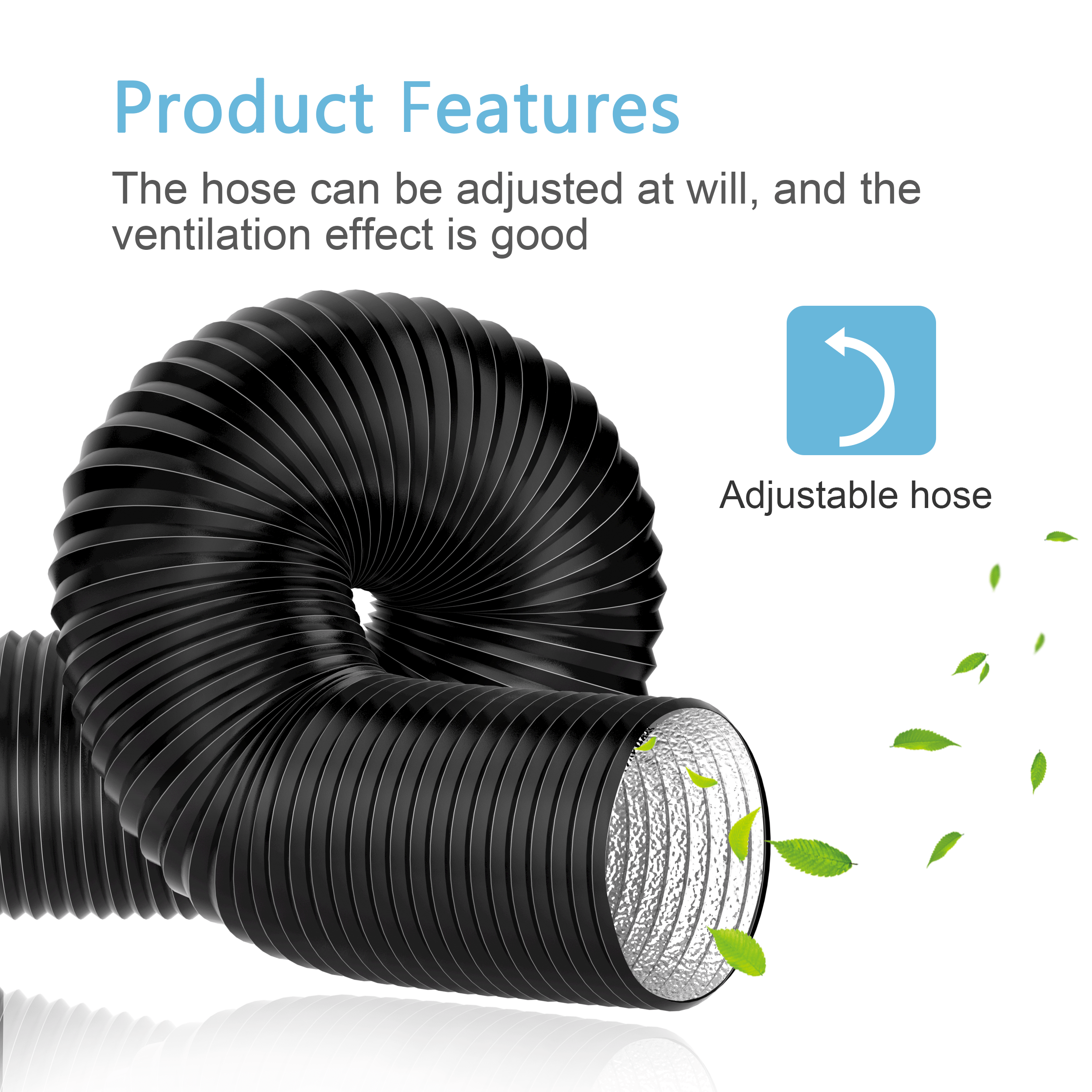 Black Four-Layer Dryer Vent Hose for Heating Cooling Ventilation and Exhaust - Dryer Vent Hose