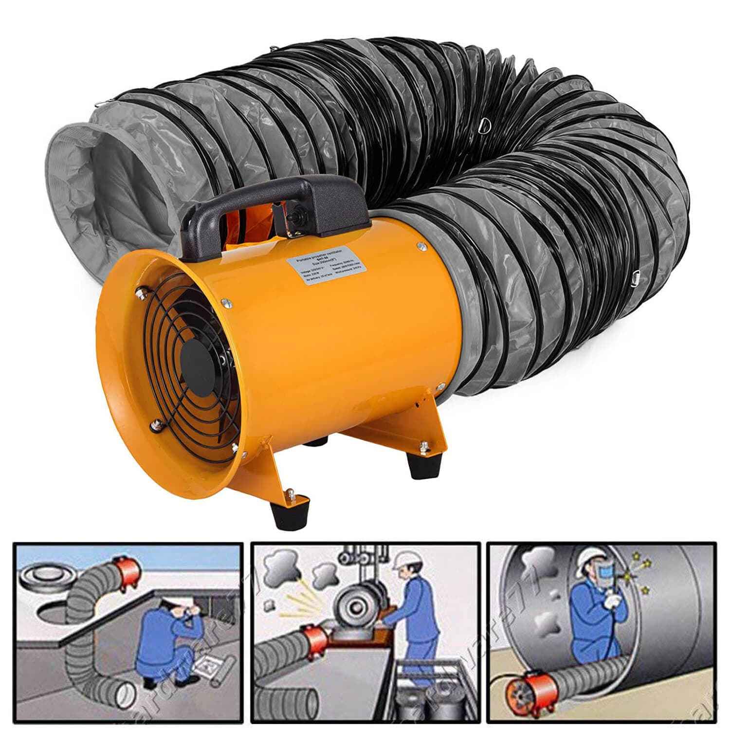 PVC Flexible Duct Hosing 16.4 FT/5 M Gray