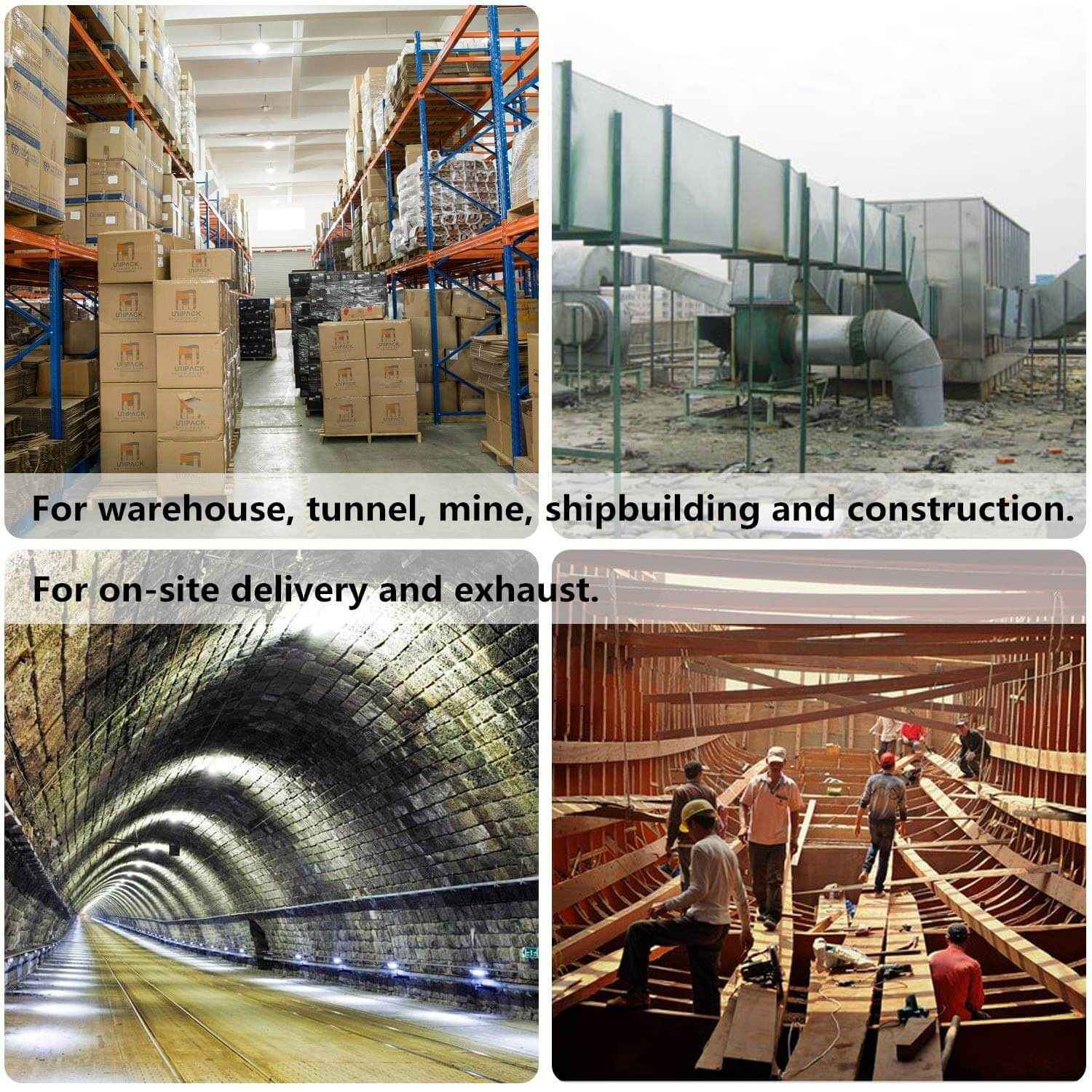 PVC Flexible Duct Hosing 16.4 FT/5 M Gray