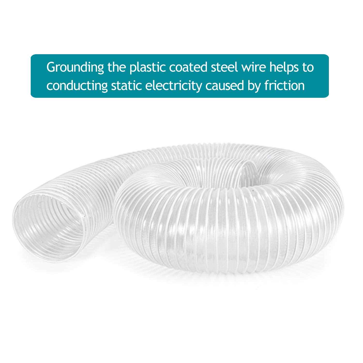 Transparent Flexible PVC Spiral Steel Clear Air Ducting