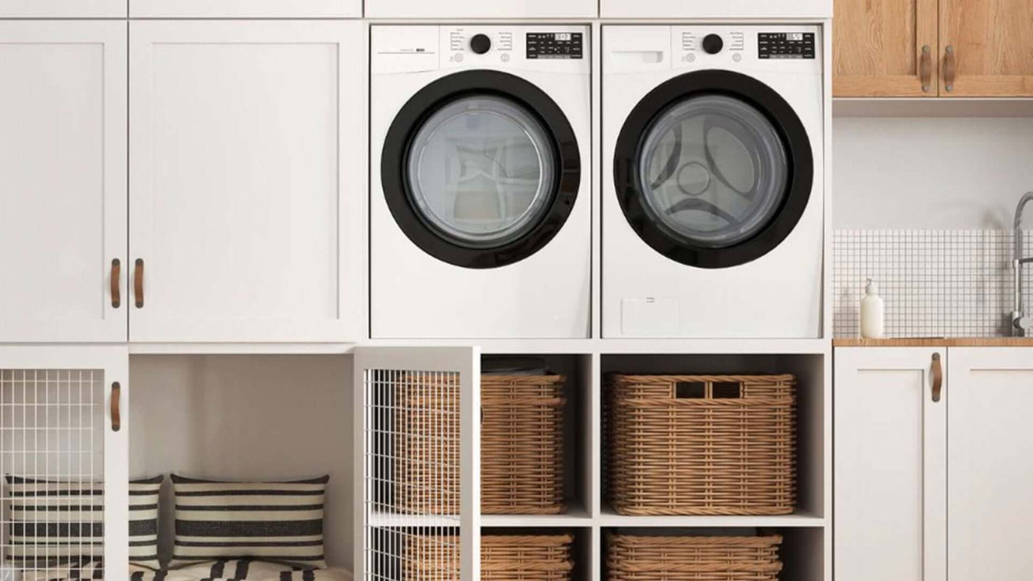 38 Ideas for Laundry Rooms with Stacked Washer Dryers