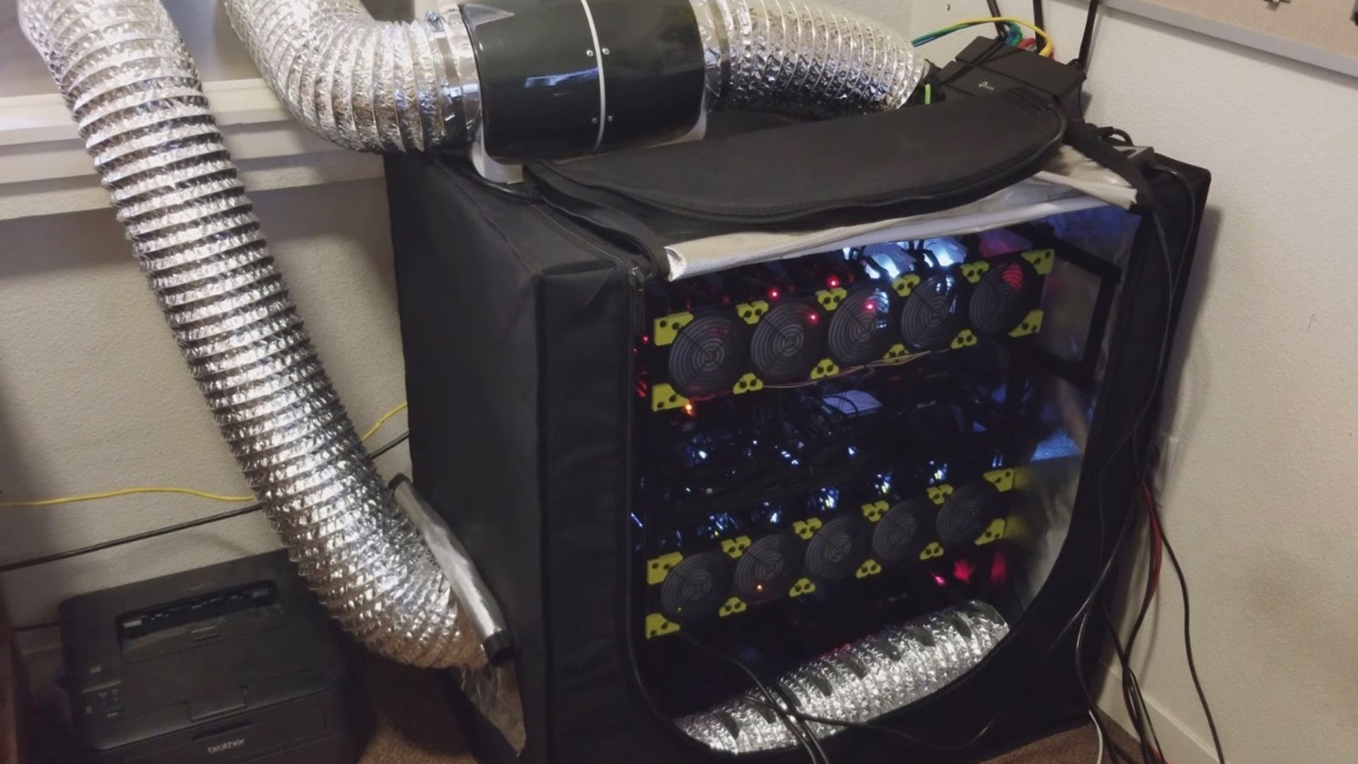How to Use Six-Layer Aluminum Foil Tubes, Grow Tents, and Duct Fans for Cooling GPUs in Mining Operations