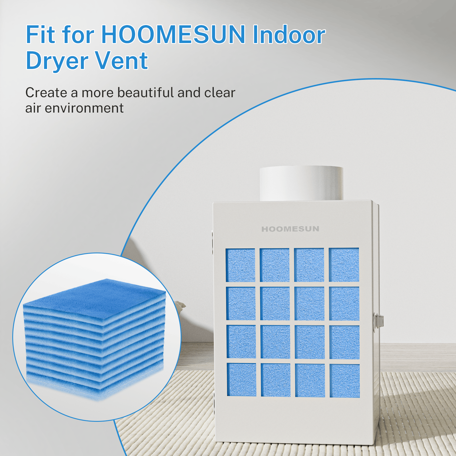 10 Pack Dryer Filter Replacement for HOOMESUN Indoor Dryer Vent Systems