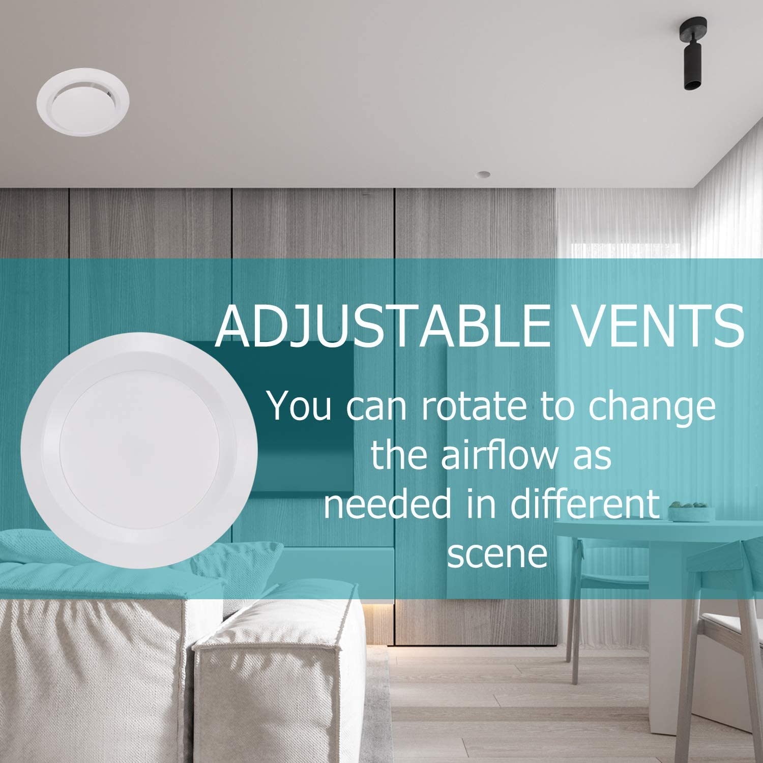 Plastic Adjustable Air Vent Cover Extract Air Valve