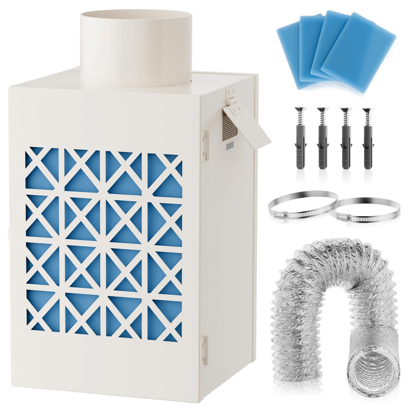 Metal Dryer Vent Box, Safety Vent Flap for Polyester Filters Style 2