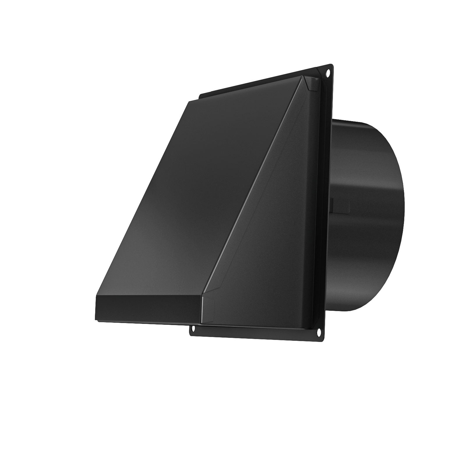 Dryer Vent Cover Outside with Removable Mesh, 6 Inch Wall Mount Extractor Vent with Rubber Cushioned Non-Return Flap, Metal Outside Dryer Vent Cover for House, Black