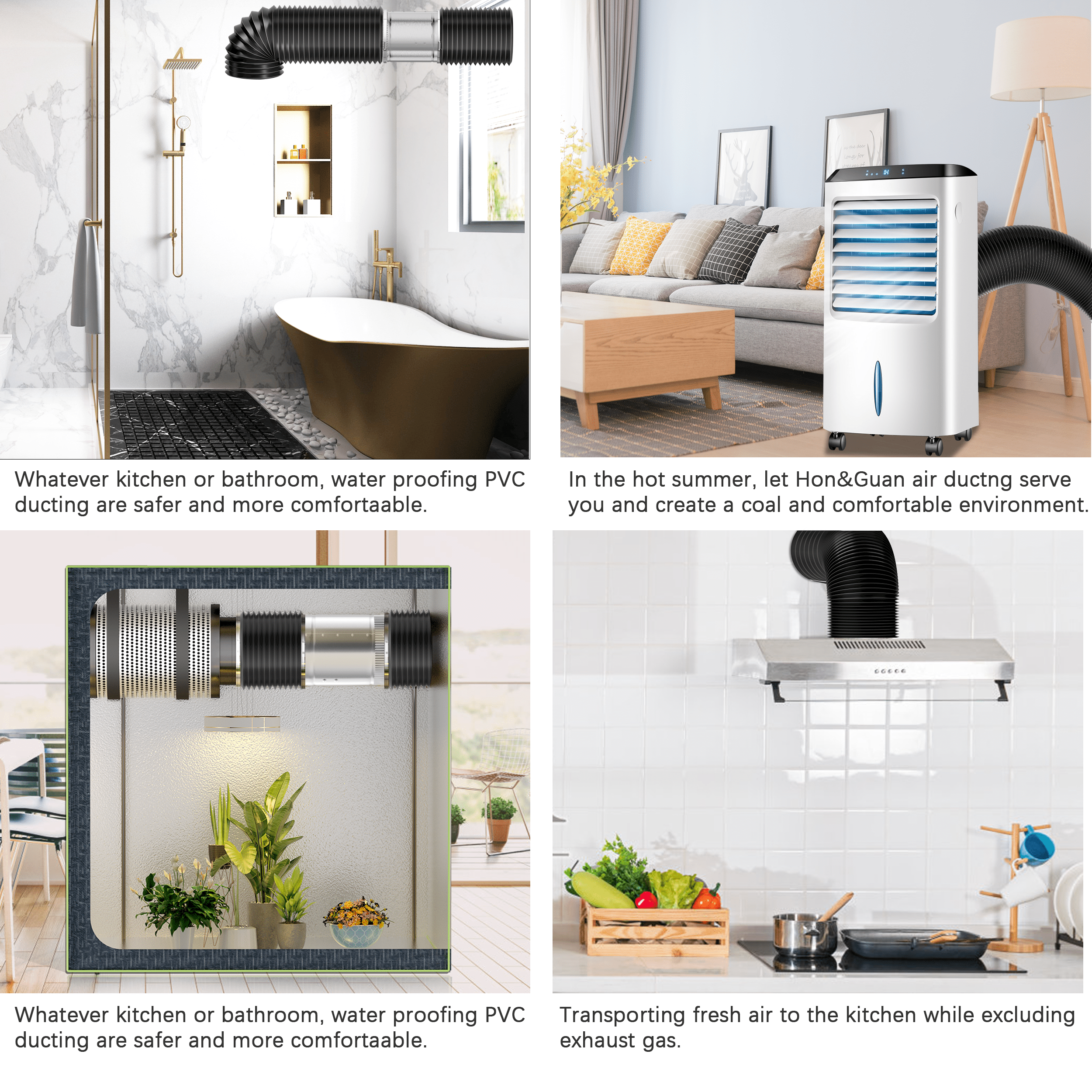 Black Four-Layer Dryer Vent Hose for Heating Cooling Ventilation and Exhaust - Dryer Vent Hose