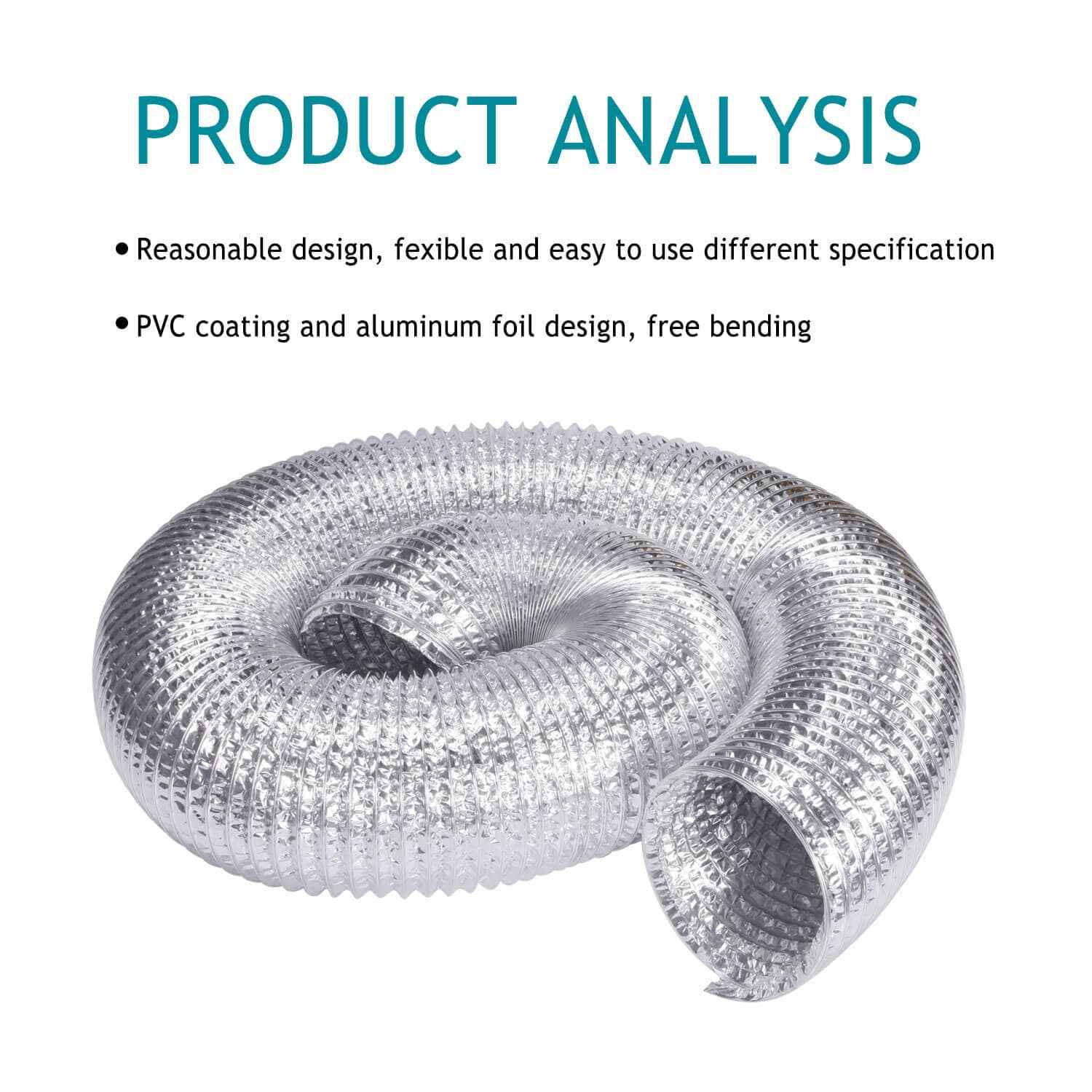 Silver Flexible Aluminum Foil Ducting
