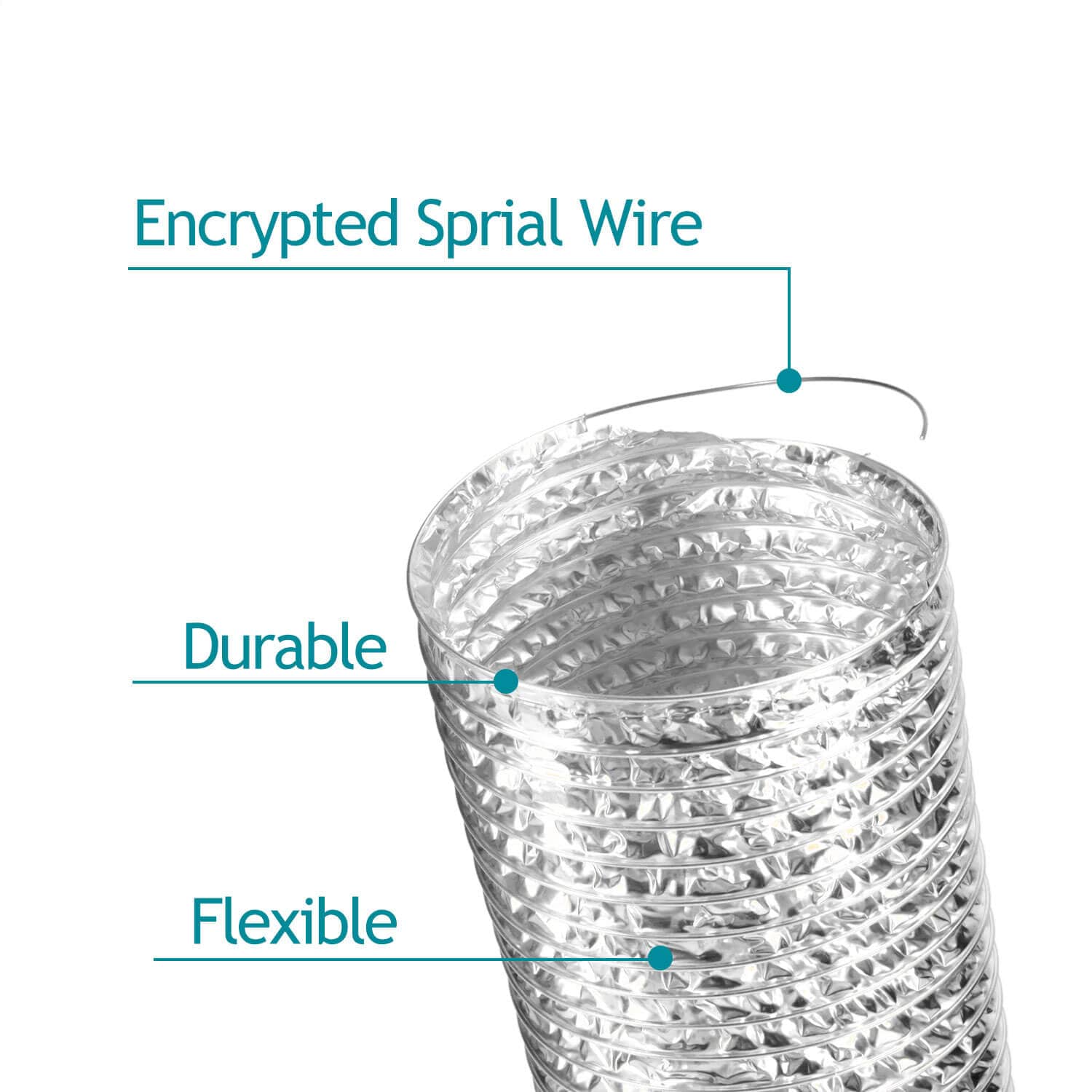 Silver Flexible Aluminum Foil Ducting